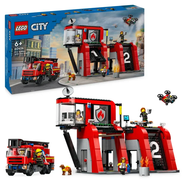 LEGO 60414 City Feuerwehrstation mit Drehleiterfahrzeug