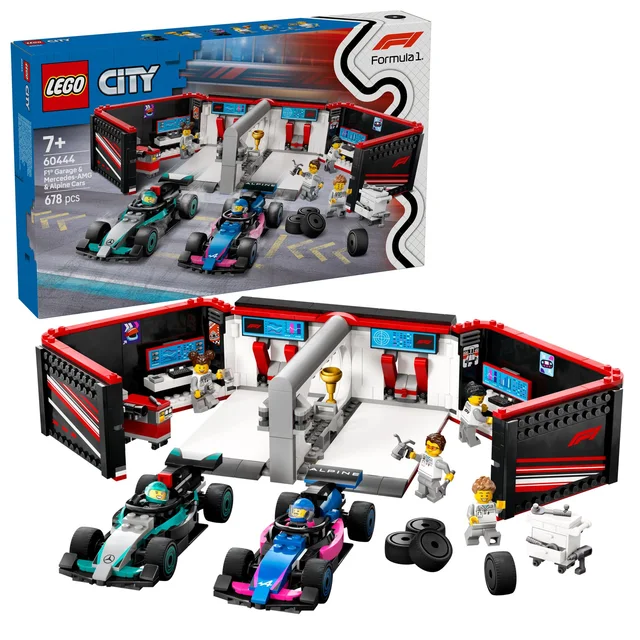LEGO 60444 City F1 Garage mit Mercedes-AMG & Alpine Rennautos