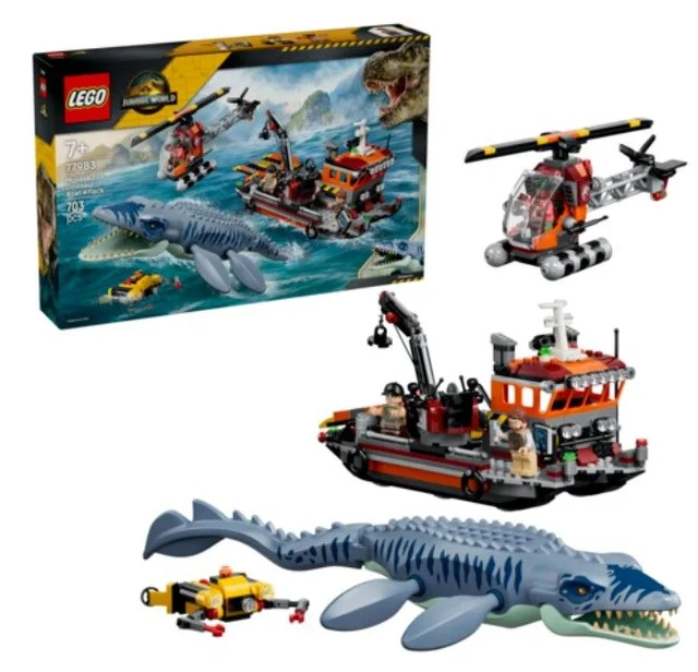 LEGO 77983 Jurassic World Mosasaurier-Angriff auf das Boot